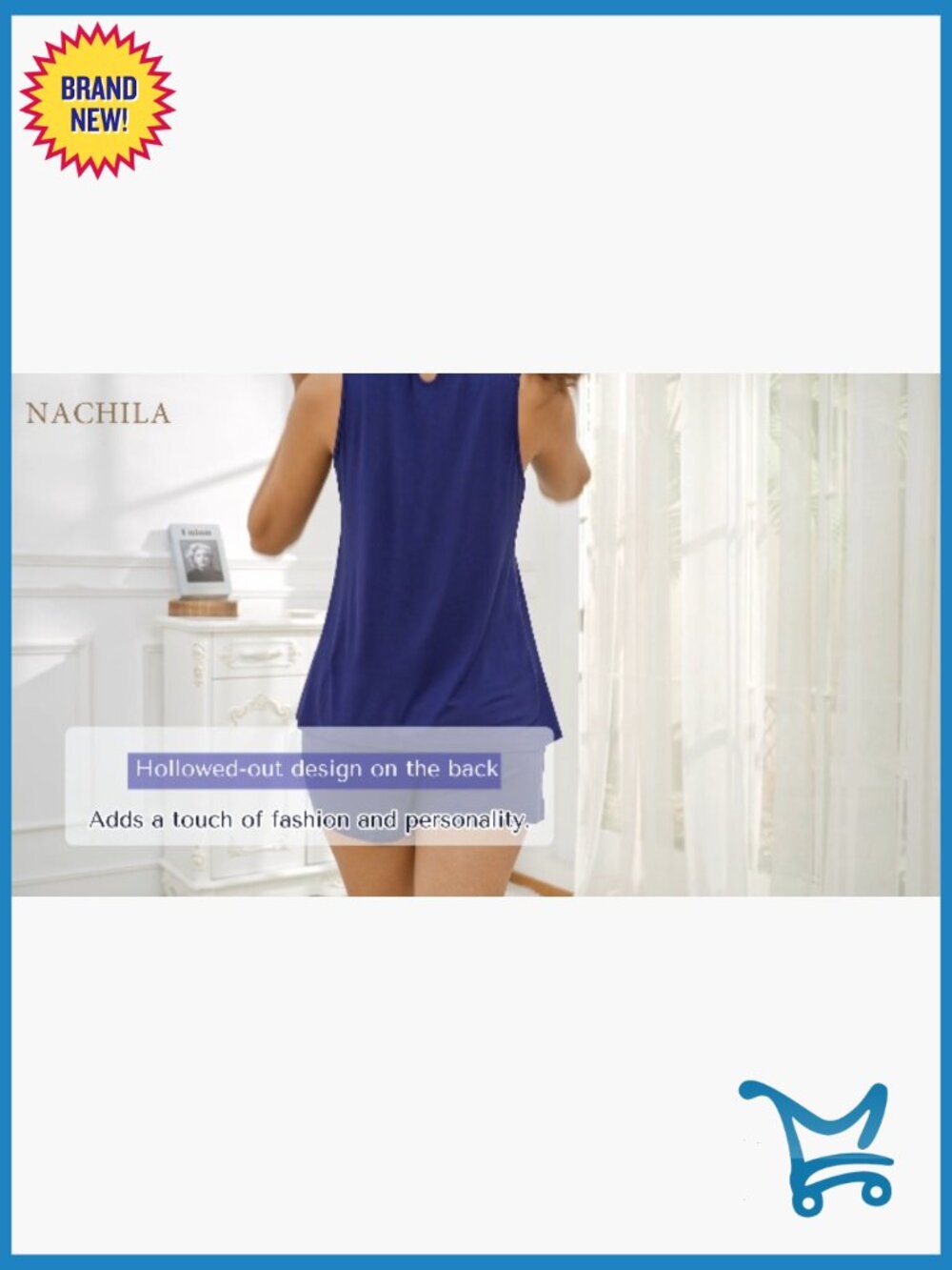 Viscose from Bamboo Pajama Set - Racerback Tank and Shorts, Cooling Sleepwear, - Picture 7 of 7